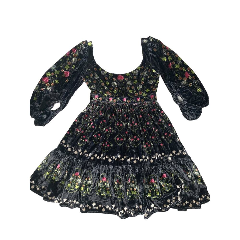 Agua Bendita Delirio Trebol Multicolored Floral Mini Dress Size: S - Picture 3 of 12